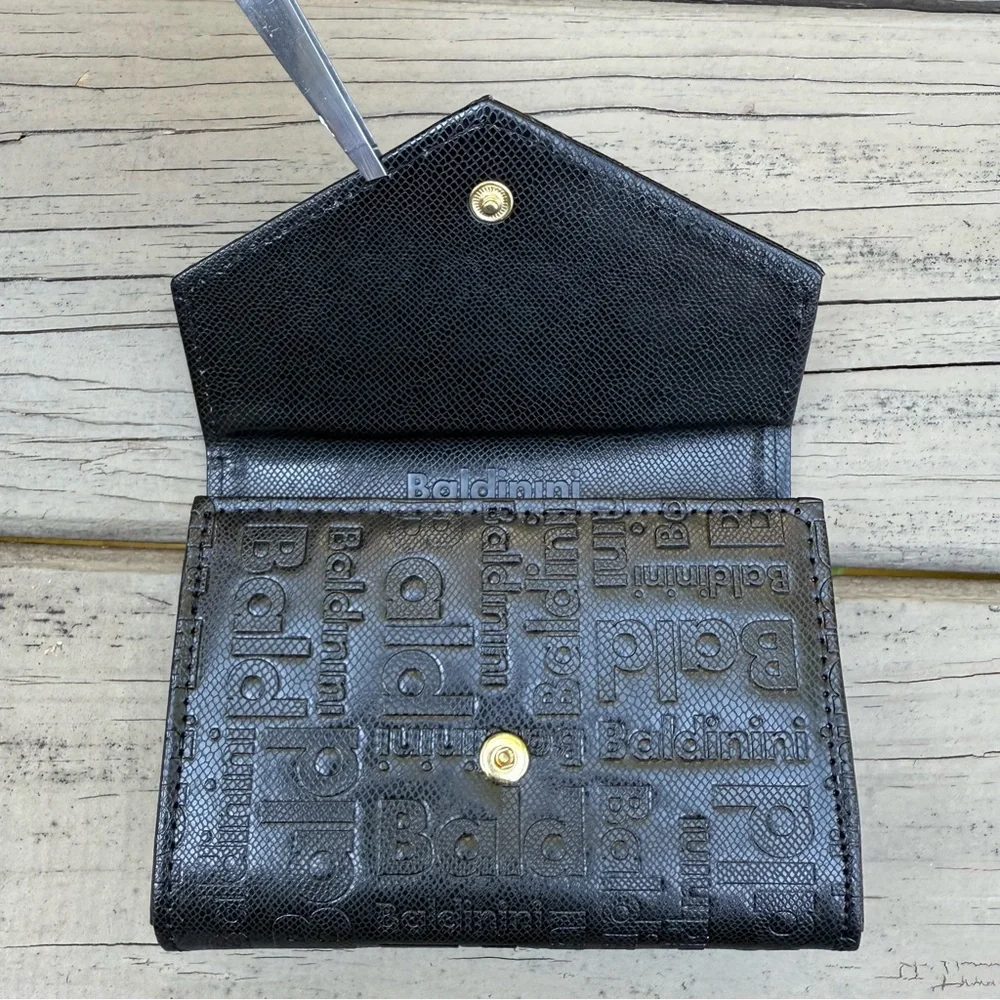 NIB Baldinini Embossed Bifold Wallet in Black